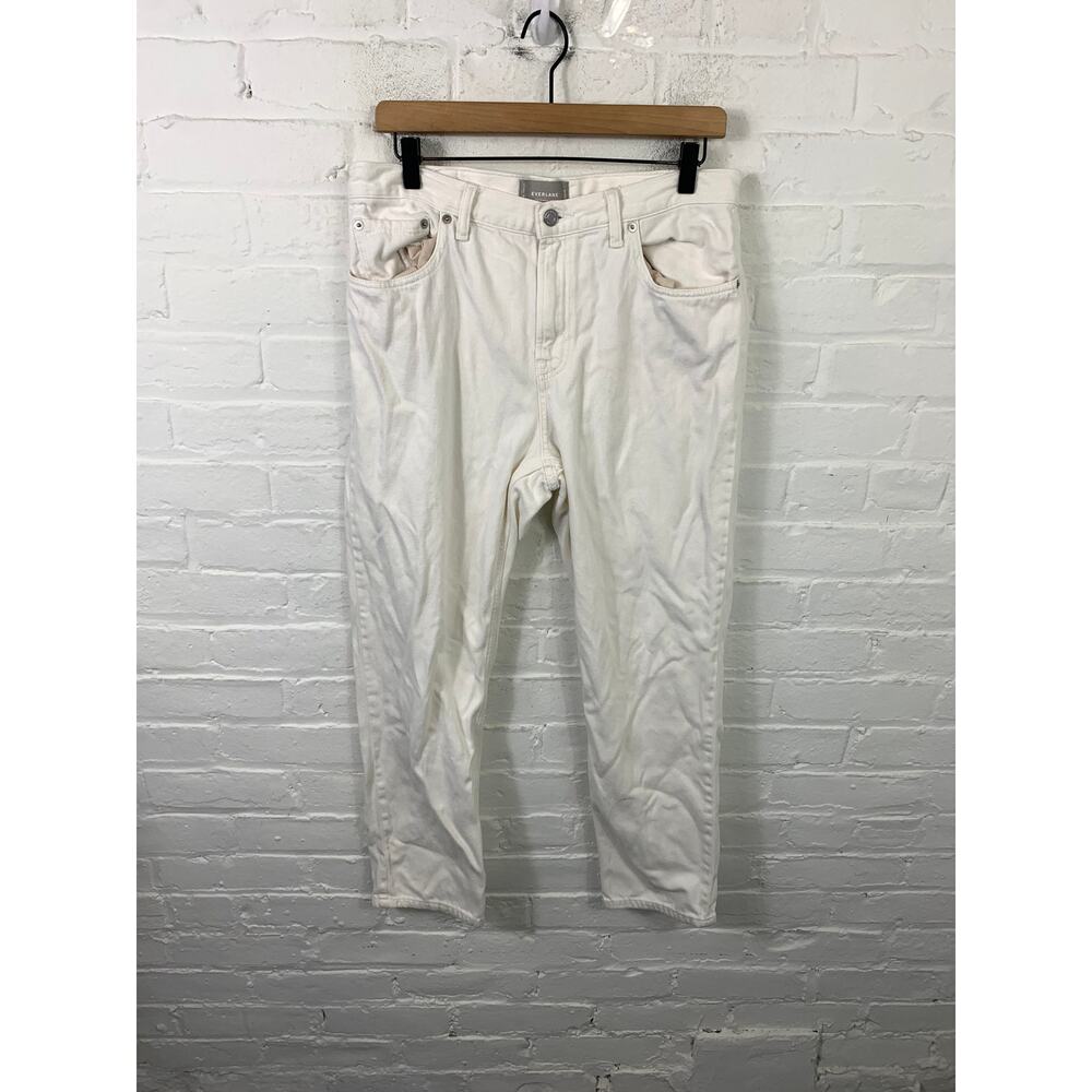 Everlane Women's The Summer Jeans Straight Leg High Rise Denim White Size 31